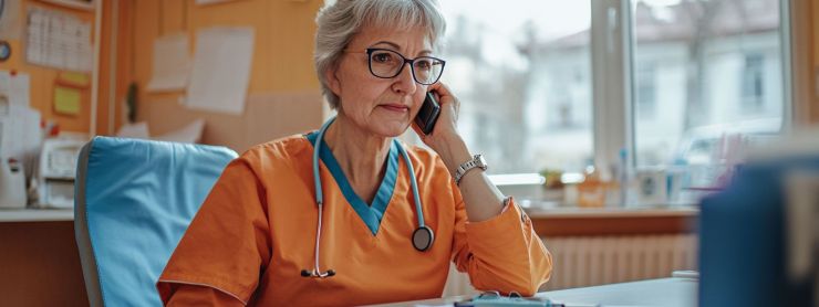 frau am telefon